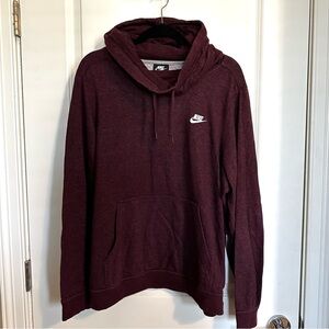 Nike Woman’s Burgundy Pullovers Hoodie with White Logo